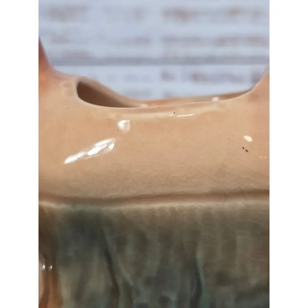 VTG Ceramic Horse Planter Woodland Animal Brown Glazed